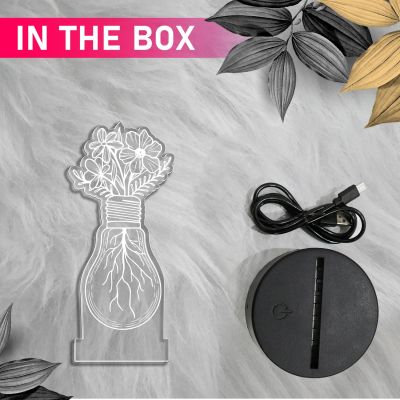 3D Illusion Flower Design Bulb for Home Decor Light  Automatic Color Changing Light   Bedside Table Lamp Kids Room Decor Lamp